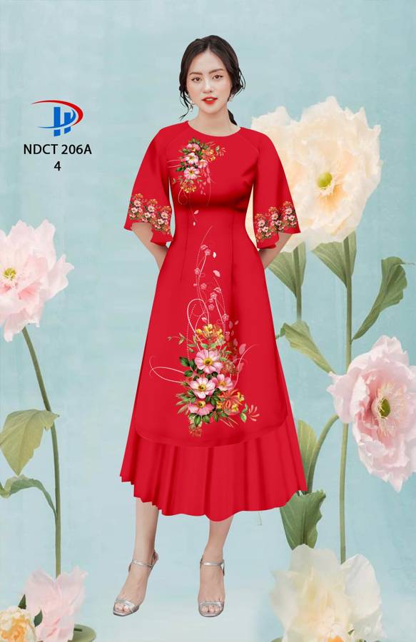 Vải Áo Dài Cách Tân Hoa 3D AD NDCT206A 10